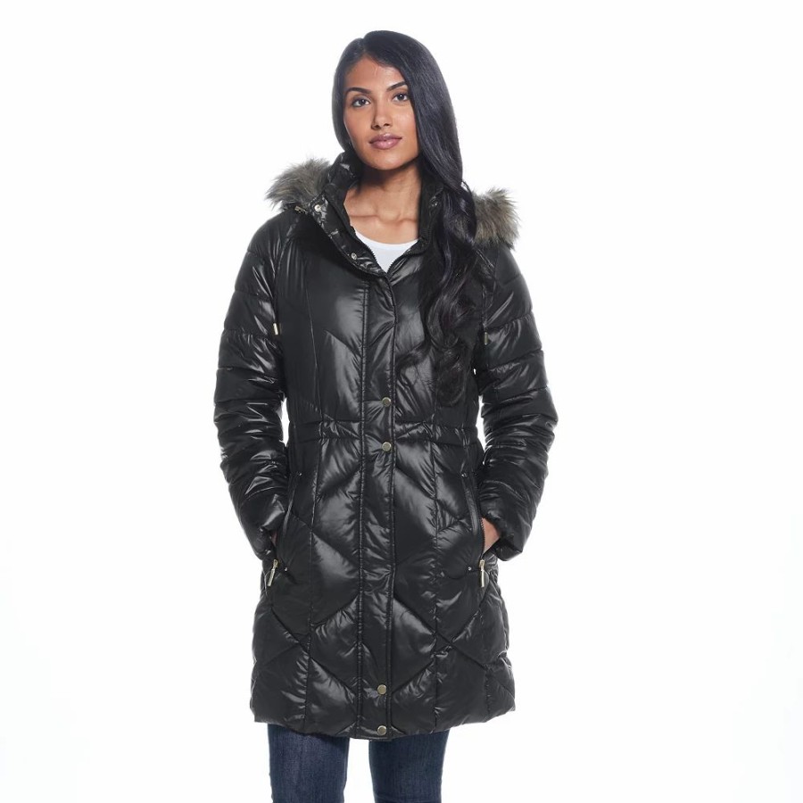 Clothing * | Women'S Weathercast Hood Quilted Puffer Coat