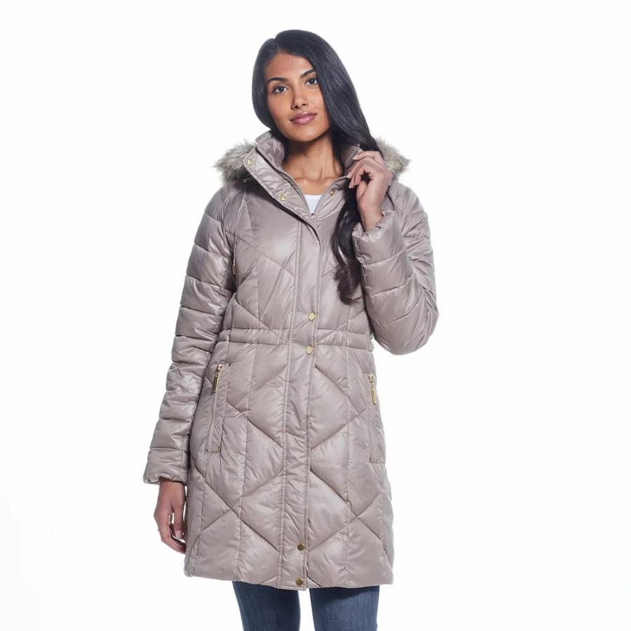 Clothing * | Women'S Weathercast Hood Quilted Puffer Coat