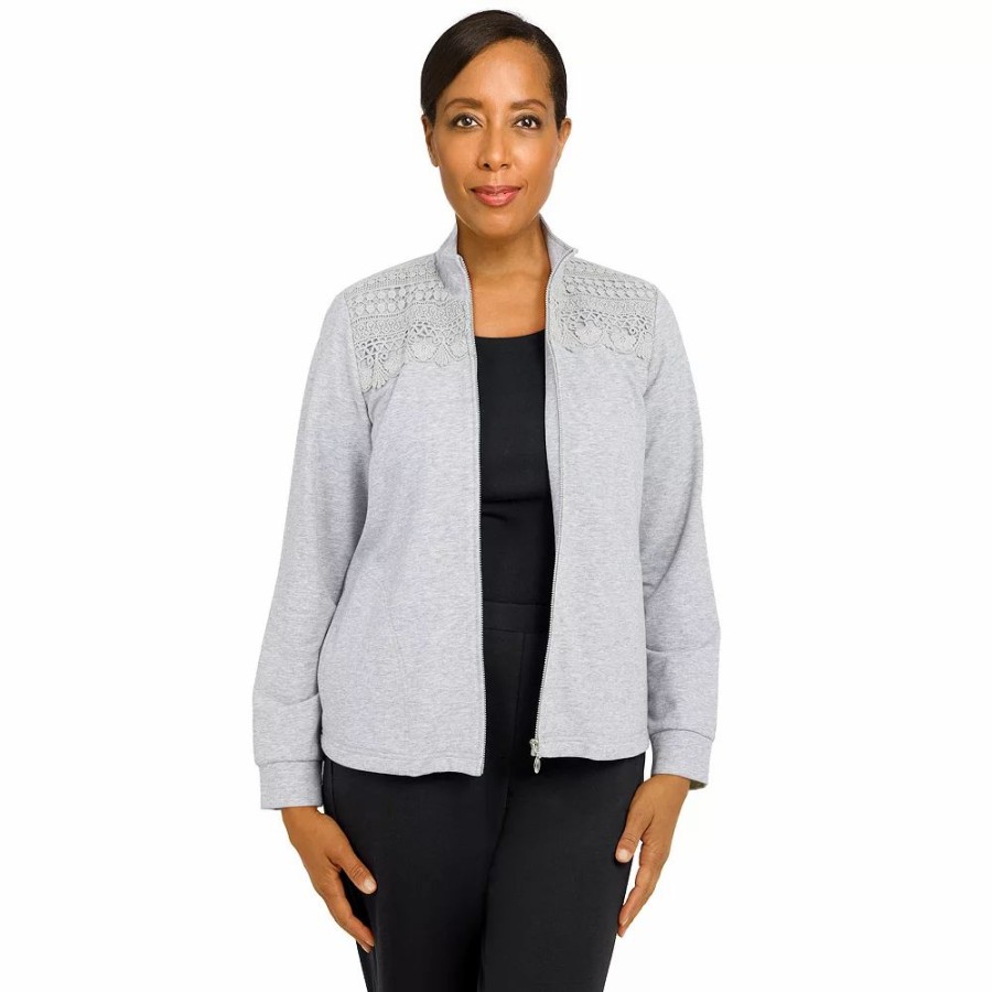 Clothing * | Women'S Alfred Dunner Funnelneck Long Sleeve Jacket