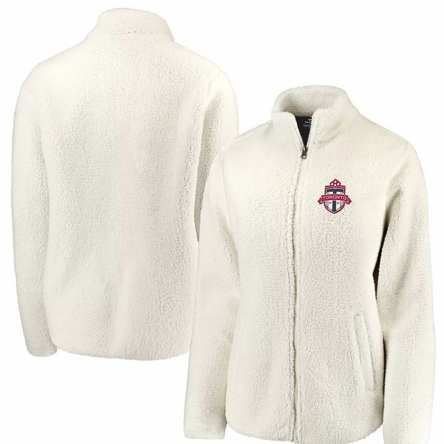 Clothing * | Women'S Fanatics Branded Cream Toronto Fc Sherpa Full-Zip Jacket