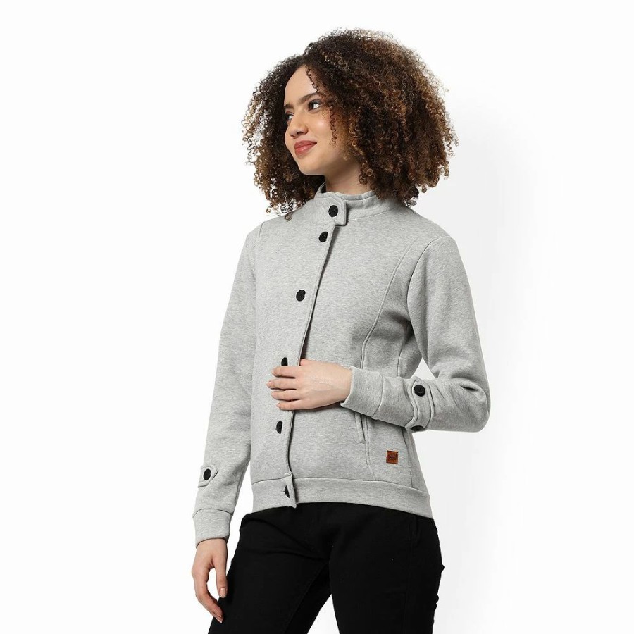 Clothing * | Campus Sutra Women Regular Fit Buttoned Jacket