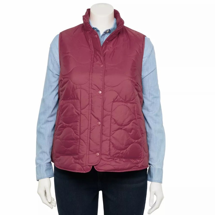 Clothing * | Plus Size Croft & Barrow Quilted Vest