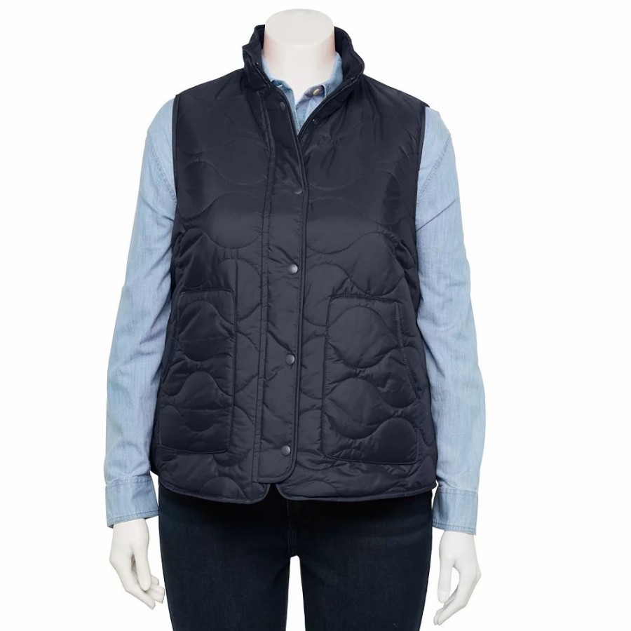 Clothing * | Plus Size Croft & Barrow Quilted Vest