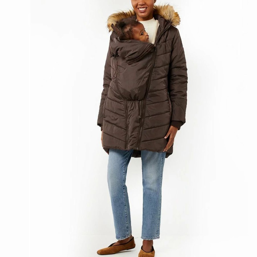 Clothing * | 3In1 Lexi Chevron Quilted Maternity Puffer Coat