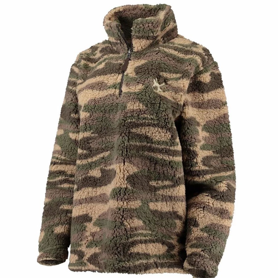 Clothing * | Women'S G-Iii 4Her By Carl Banks Camo New York Yankees Sherpa Quarter-Zip Jacket