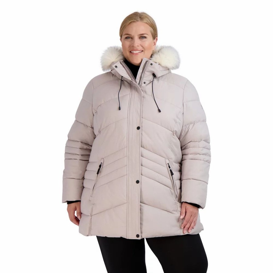 Clothing * | Plus Size Zeroxposur Tessa Faux-Fur Hood Quilted Parka Coat