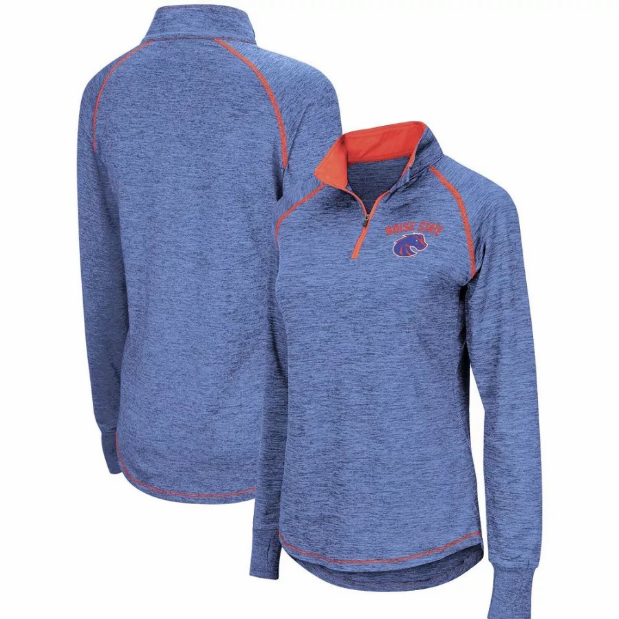 Clothing * | Women'S Colosseum Royal Boise State Broncos Bikram Quarter-Zip Pullover Jacket