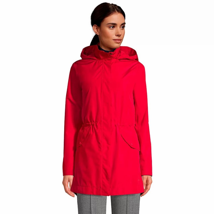 Clothing * | Petite Lands' End Hooded Insulated 3 In 1 Rain Parka Rich Red