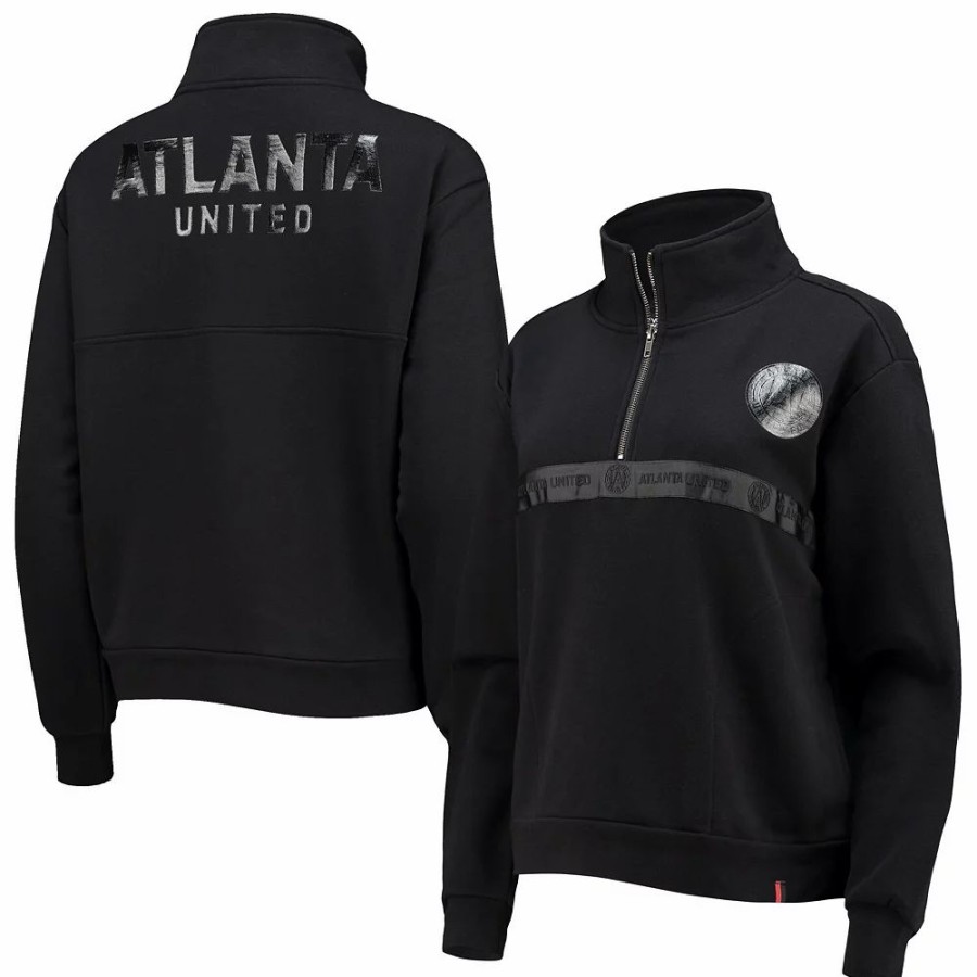 Clothing * | Women'S The Wild Collective Black Atlanta United Fc Quarter-Zip Jacket