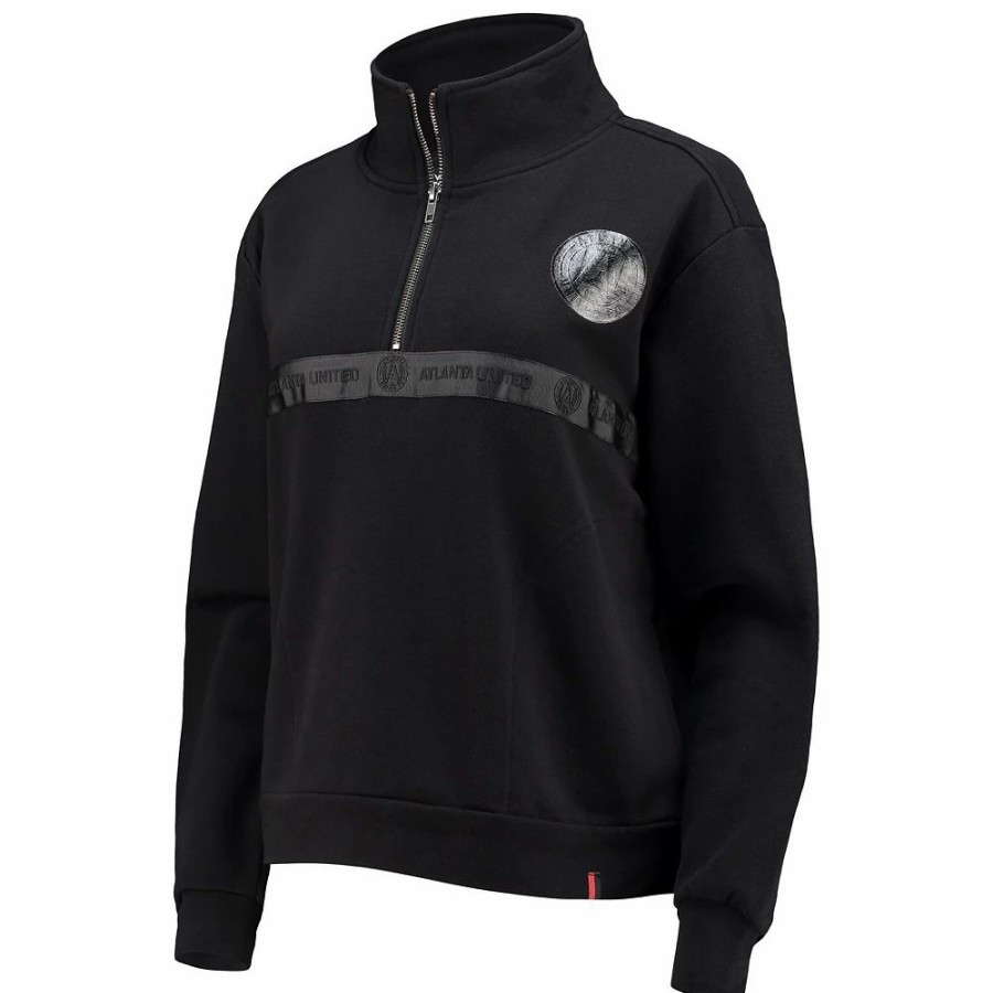 Clothing * | Women'S The Wild Collective Black Atlanta United Fc Quarter-Zip Jacket