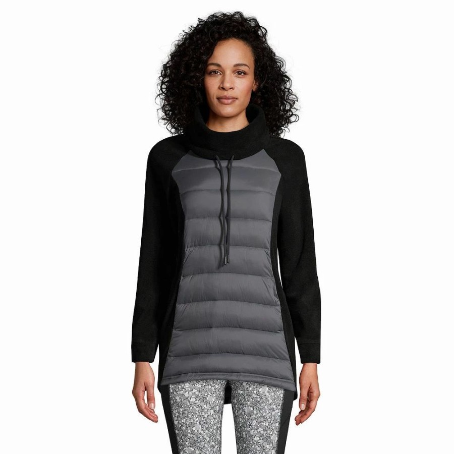 Clothing * | Petite Lands' End Insulated Fleece Hybrid Sweatshirt