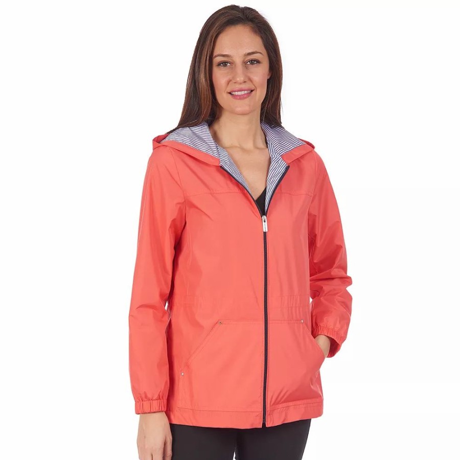 Clothing * | Women'S Fleet Street Hooded Mesh Water-Resistant Jacket