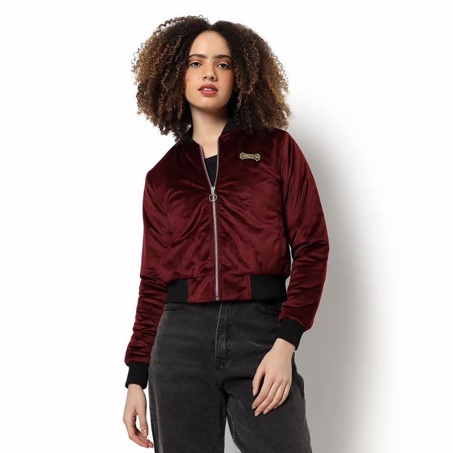 Clothing * | Campus Sutra Women Regular Fit Zipper Jacket