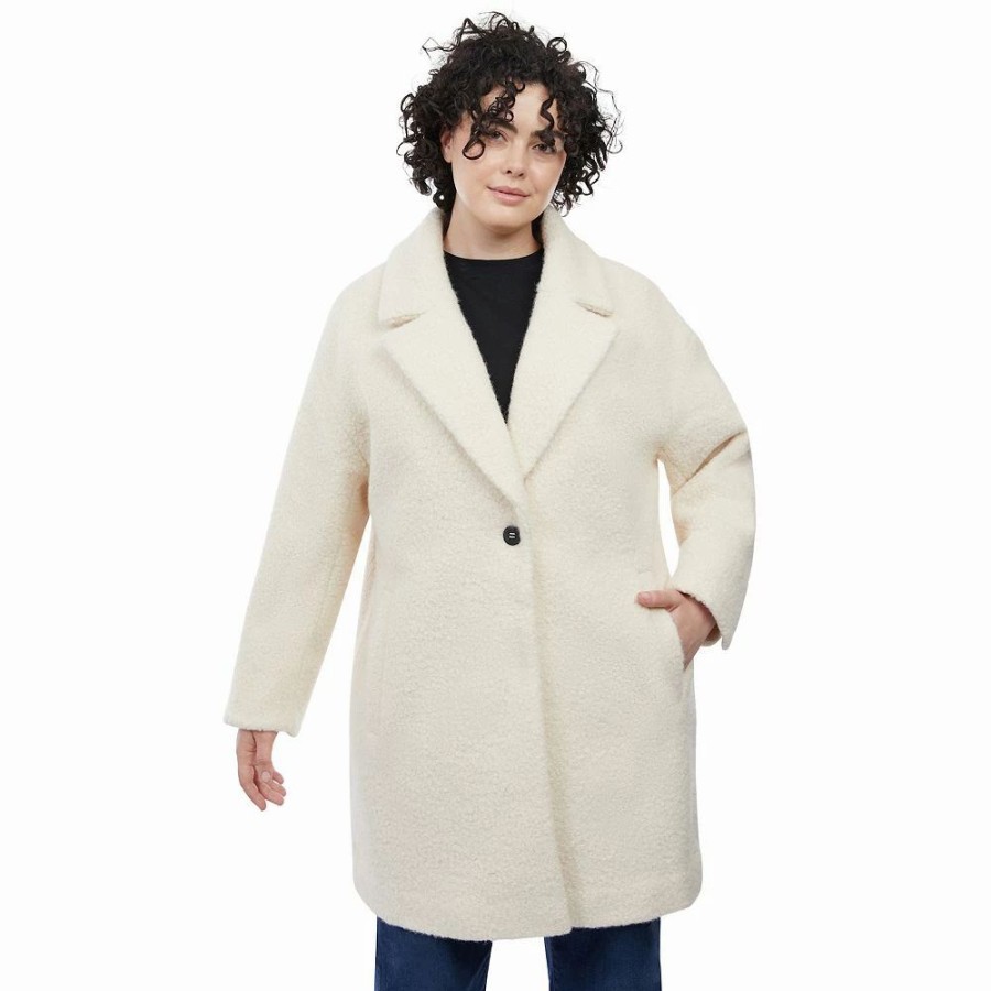 Clothing * | Plus Size London Fog Faux-Wool Peacoat