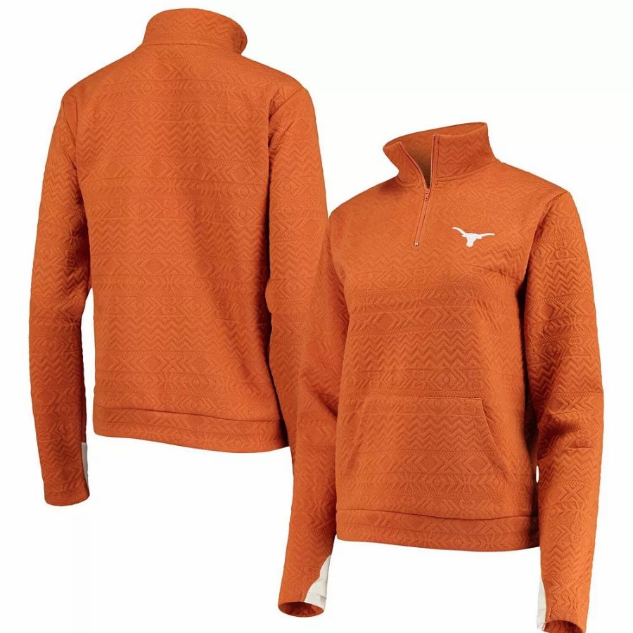 Clothing * | Women'S Gameday Couture Texas Orange Texas Longhorns Embossed Quarter-Zip Jacket