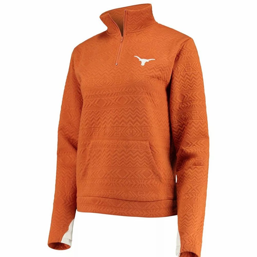 Clothing * | Women'S Gameday Couture Texas Orange Texas Longhorns Embossed Quarter-Zip Jacket