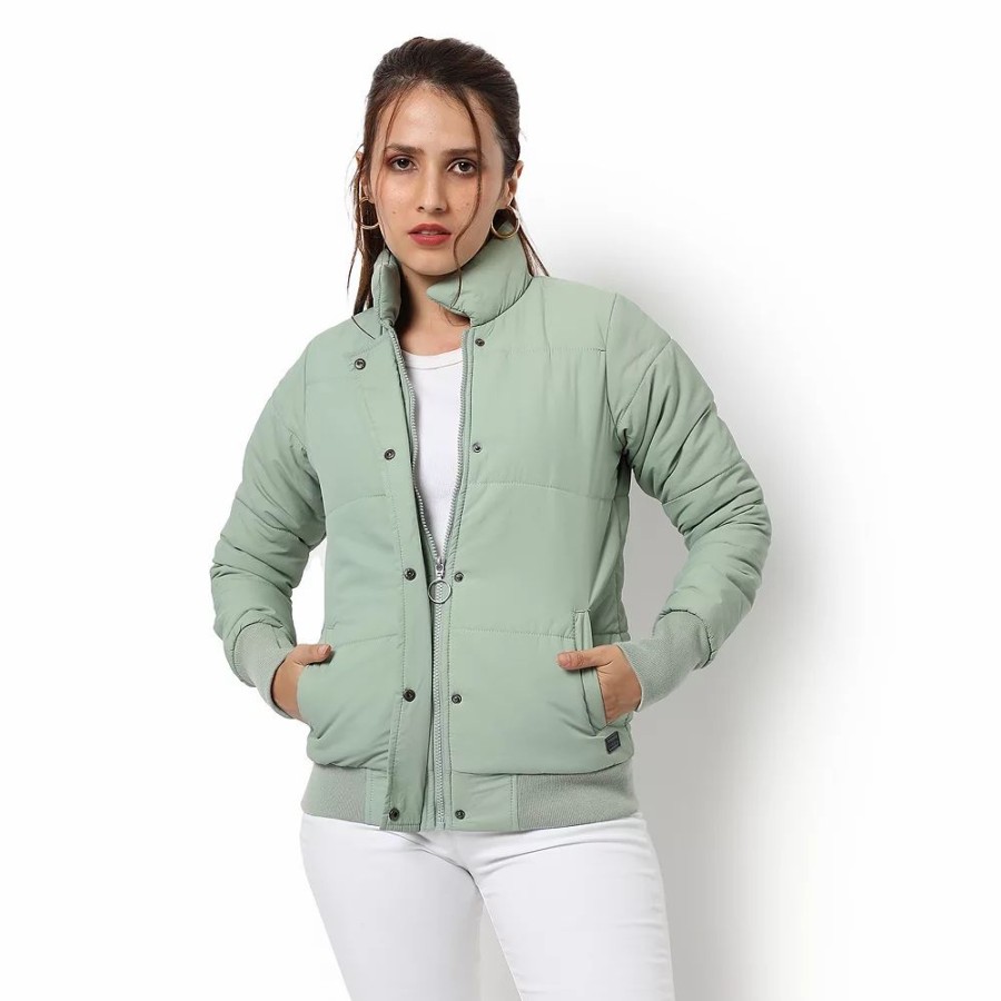 Clothing * | Campus Sutra Women Regular Fit Buttoned Jacket