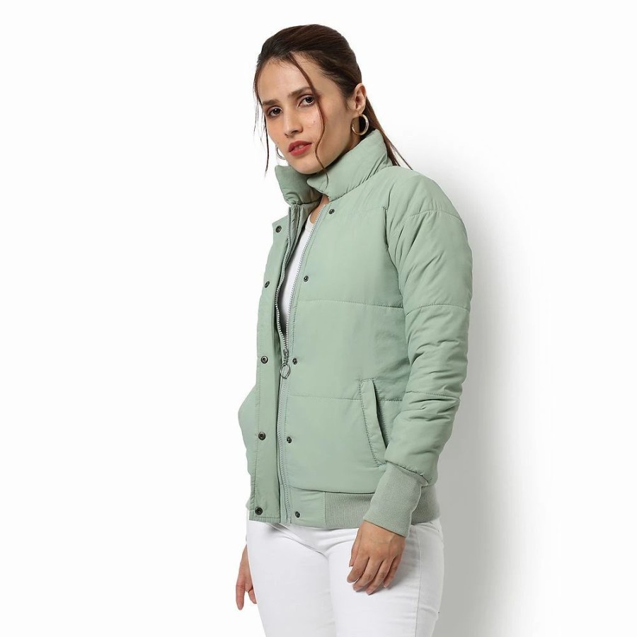 Clothing * | Campus Sutra Women Regular Fit Buttoned Jacket