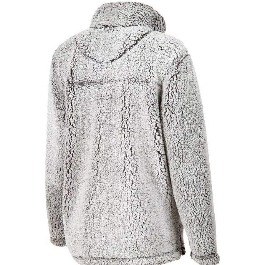 Clothing * | Women'S Gray Real Salt Lake Sherpa Quarter-Zip Pullover Jacket