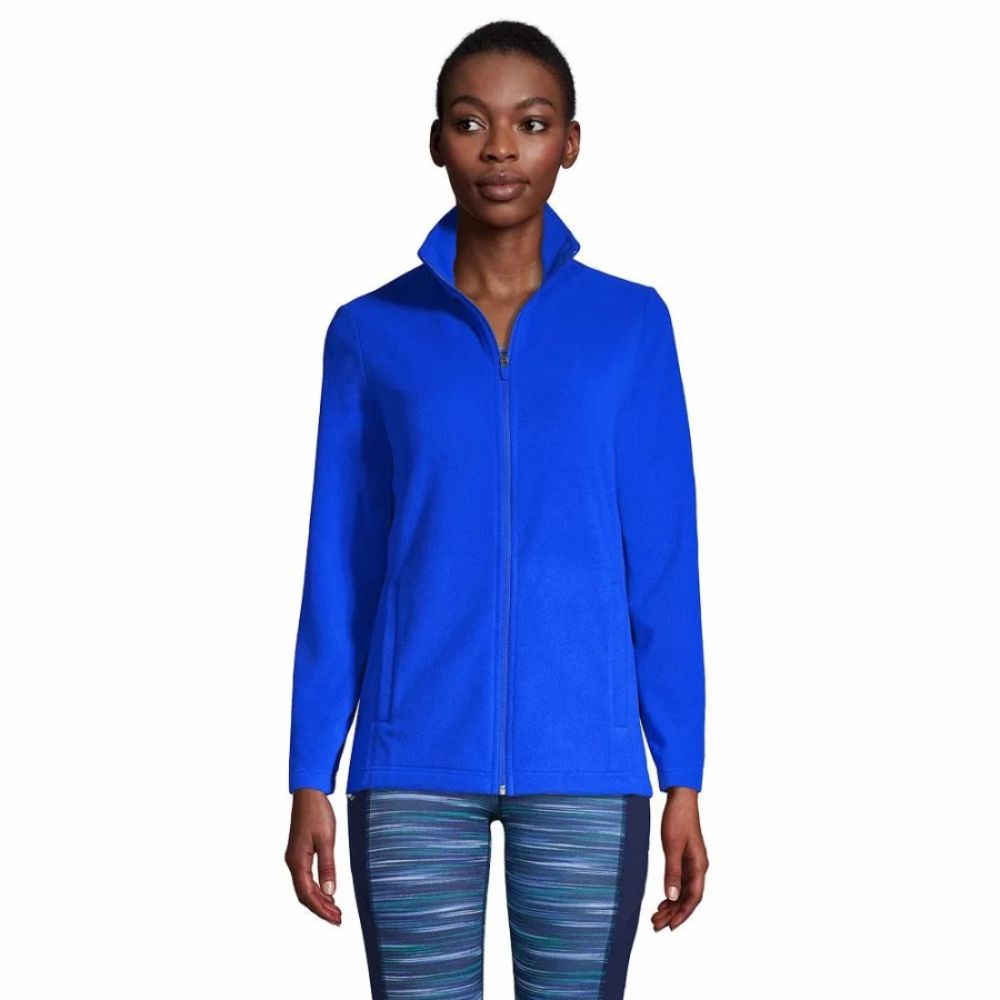 Clothing * | Petite Lands' End Full Zip Fleece Jacket