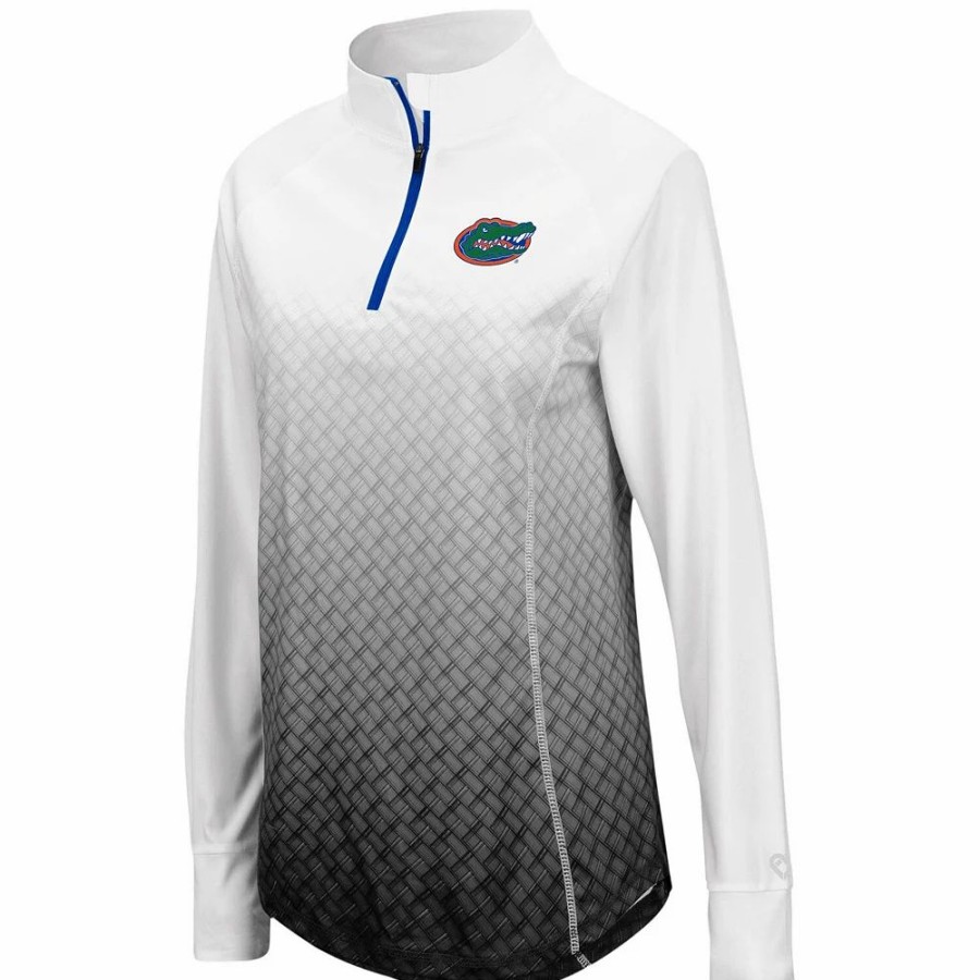 Clothing * | Women'S Colosseum Black Florida Gators Magic Ombre Quarter-Zip Raglan Jacket