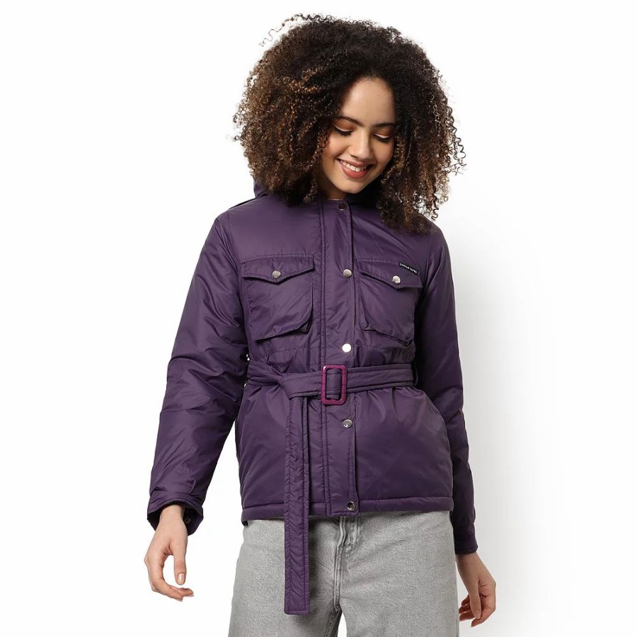 Clothing * | Campus Sutra Women Regular Fit Buttoned Jacket