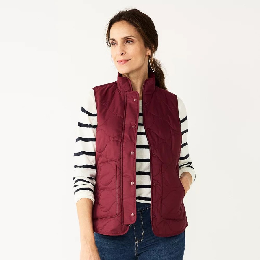 Clothing * | Petite Croft & Barrow Quilted Vest