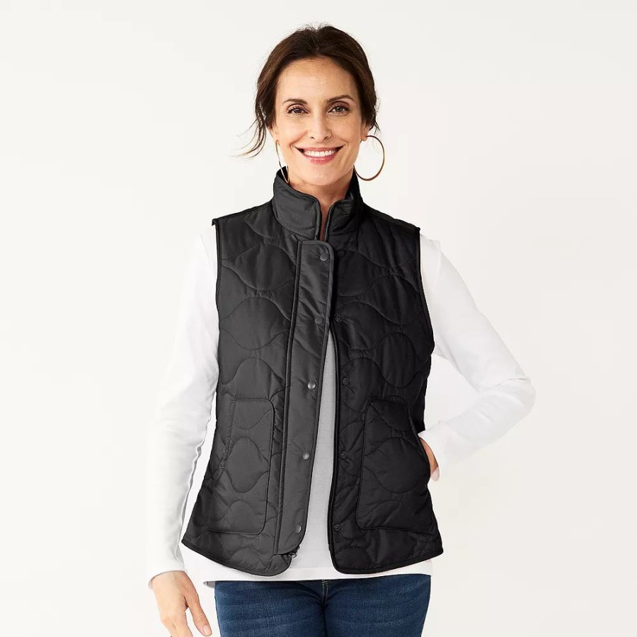 Clothing * | Petite Croft & Barrow Quilted Vest