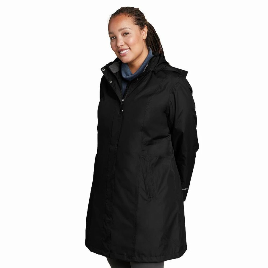 Clothing * | Plus Size Eddie Bauer Girl On The Go Active Trench Coat