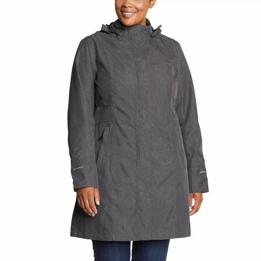 Clothing * | Plus Size Eddie Bauer Girl On The Go Active Trench Coat