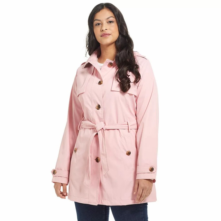 Clothing * | Plus Size Weathercast Hooded Windbreaker Jacket