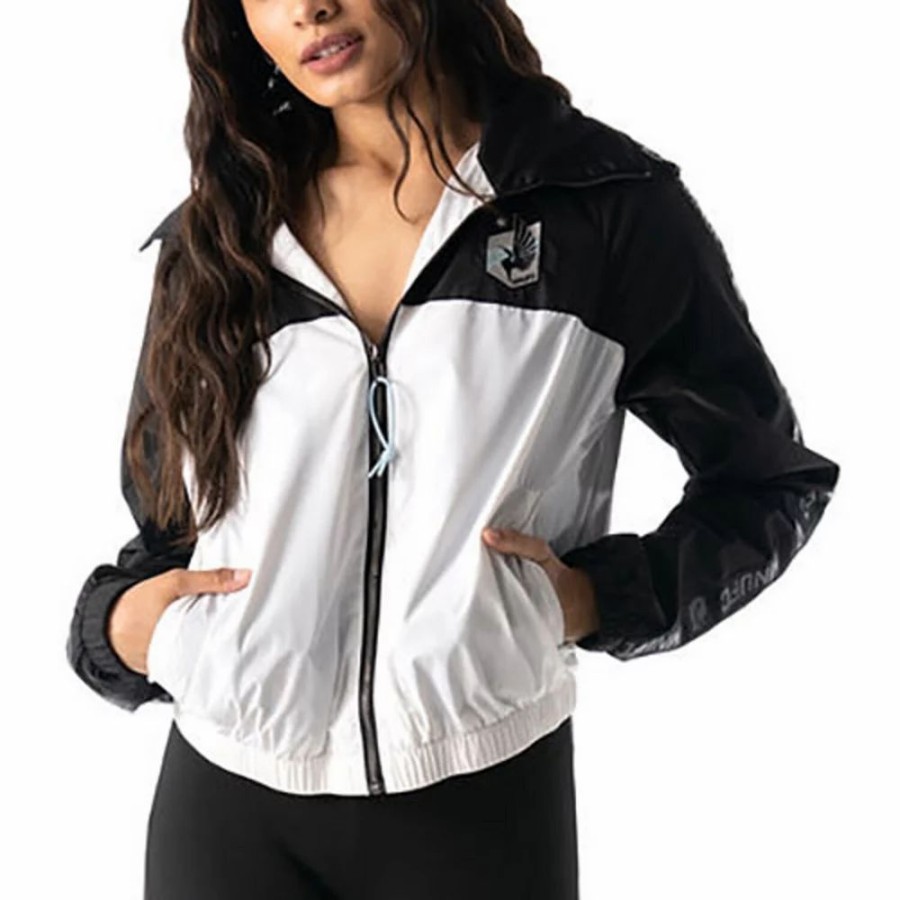 Clothing * | Women'S The Wild Collective Black Minnesota United Fc Anthem Full-Zip Jacket