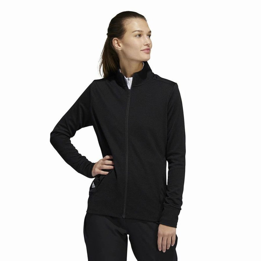 Clothing * | Women'S Adidas Textured Full-Zip Jacket