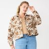 Clothing * | Plus Size Sonoma Goods For Life Cropped Shacket